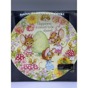 VTG 70s Springbok "Happyland" Circular Jigsaw Puzzle 500 Pieces Mouse Theme USA